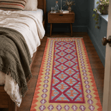 Shiraz Kilim Runner — Saffron Toranj Setare Design | 2'9" × 6'5" - Rug the Rock - availableavailable rugsKilim Rugs