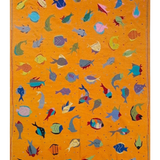 Suzani Kilim Rug — Colourful Fish on Tangerine | 6'10" × 9'9"
