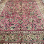 Tabriz Rug — Dusty Rose Florals | 9'10" × 12'9" - Rug the Rock - availableFloralHand-knotted