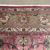 Tabriz Rug — Dusty Rose Florals | 9'10" × 12'9" - Rug the Rock - availableFloralHand-knotted