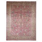 Tabriz Rug — Dusty Rose Florals | 9'10" × 12'9" - Rug the Rock - availableFloralHand-knotted