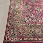 Tabriz Rug — Dusty Rose Florals | 9'10" × 12'9" - Rug the Rock - availableFloralHand-knotted