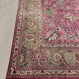 Tabriz Rug — Dusty Rose Florals | 9'10" × 12'9" - Rug the Rock - availableFloralHand-knotted