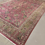Tabriz Rug — Dusty Rose Florals | 9'10" × 12'9" - Rug the Rock - availableFloralHand-knotted
