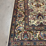 Tabriz Rug — Jewel-Tone Florals on Ivory | 9'8" × 12'4" - Rug the Rock - availableFloralHand-knotted