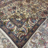 Tabriz Rug — Jewel-Tone Florals on Ivory | 9'8" × 12'4" - Rug the Rock - availableFloralHand-knotted