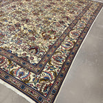 Tabriz Rug — Jewel-Tone Florals on Ivory | 9'8" × 12'4" - Rug the Rock - availableFloralHand-knotted