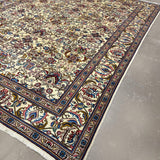 Tabriz Rug — Jewel-Tone Florals on Ivory | 9'8" × 12'4" - Rug the Rock - availableFloralHand-knotted