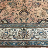 Tabriz Rug — Peach & Slate Blue | 9'11" × 12'10" - Rug the Rock - availableFloralHand-knotted
