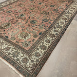 Tabriz Rug — Salmon Pink & Ivory Florals | 9'9" × 12'9" - Rug the Rock - availableFloralHand-knotted