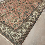 Tabriz Rug — Salmon Pink & Ivory Florals | 9'9" × 12'9" - Rug the Rock - availableFloralHand-knotted