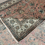 Tabriz Rug — Salmon Pink & Ivory Florals | 9'9" × 12'9" - Rug the Rock - availableFloralHand-knotted