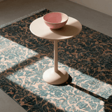 Transitional Chobi Rug — Ikat Florals in Teal & Rust | 6'0" × 9'1"