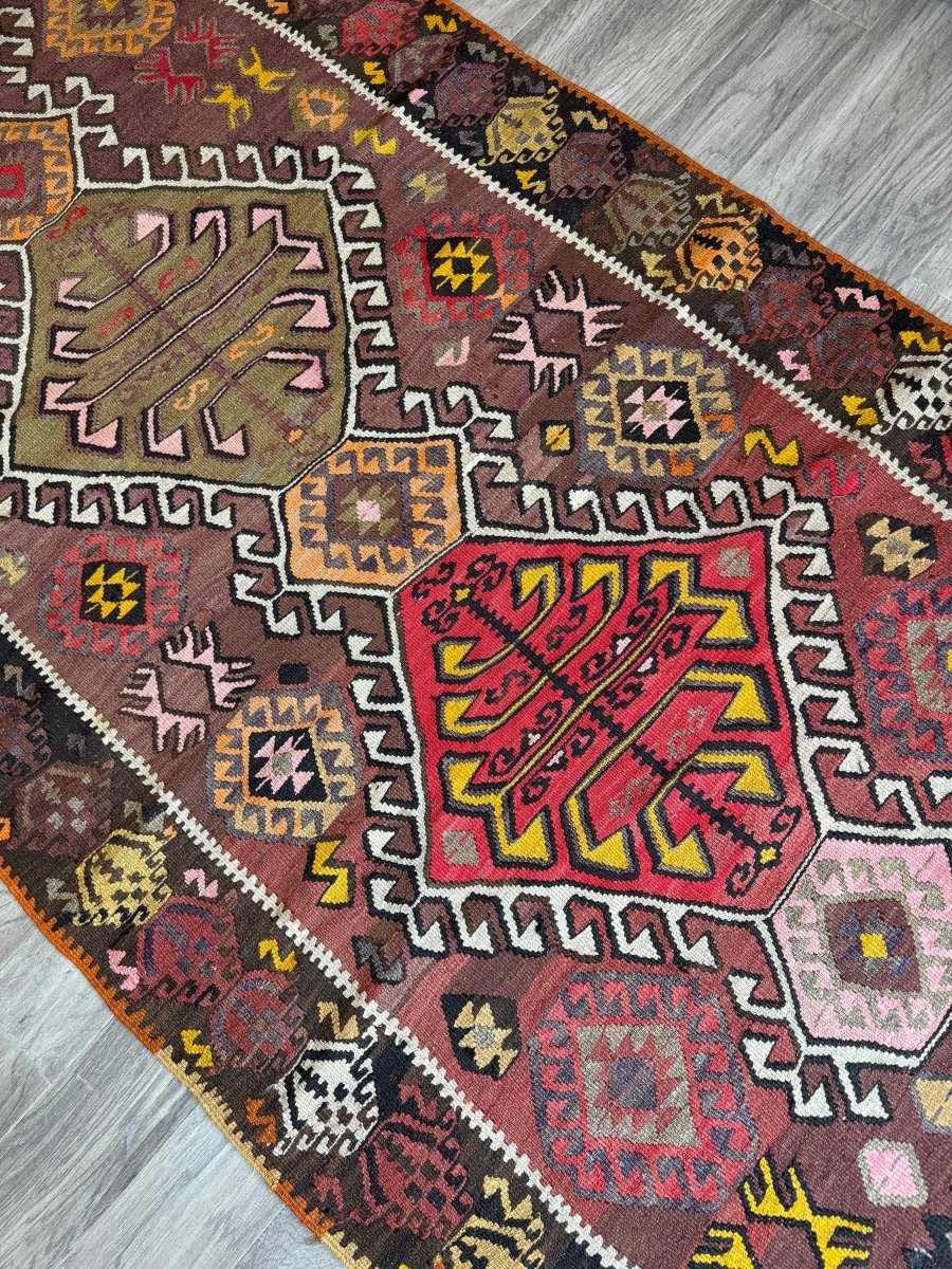 Turkish Kars Kilim Runner Rug | 3' 11" x 8' 10" - Rug the Rock