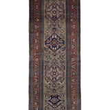 Persian Uch Tappeh Runner, top view on white background, hand-knotted wool with beige colouring. SKU 1.0087.