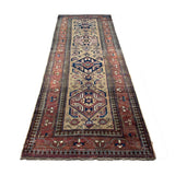 Persian Uch Tappeh Runner, lengthwise view, hand-knotted wool with beige colouring. SKU 1.0087.