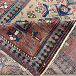 Persian Uch Tappeh Runner, folded corner and reverse, hand-knotted wool with beige colouring. SKU 1.0087.
