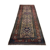 Persian Uch Tappeh Runner, lengthwise view, hand-knotted wool with beige colouring. SKU 1.0087.