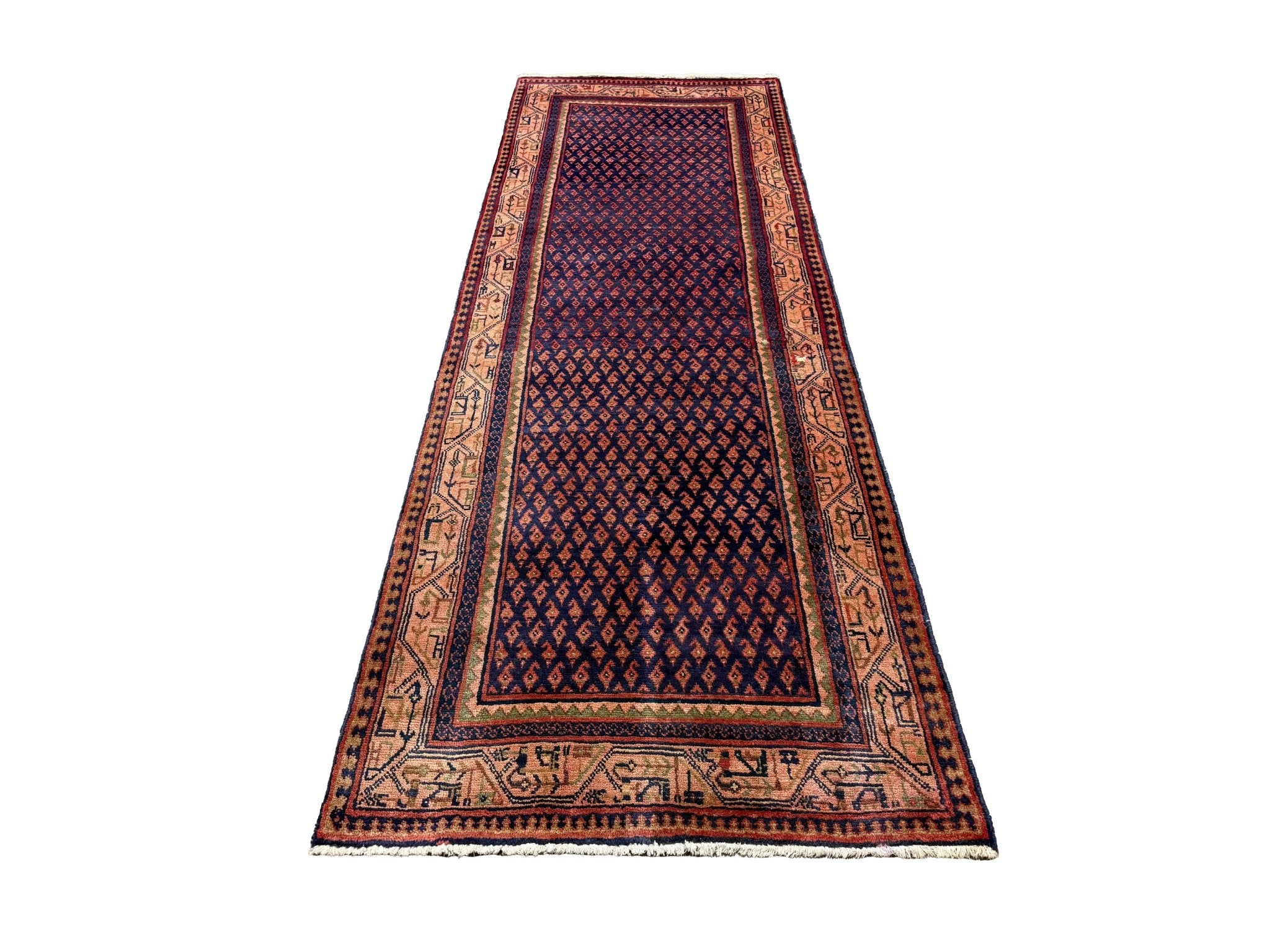 Persian Arak Boteh Mir Runner, lengthwise view, hand-knotted wool pile. SKU RR 30666.
