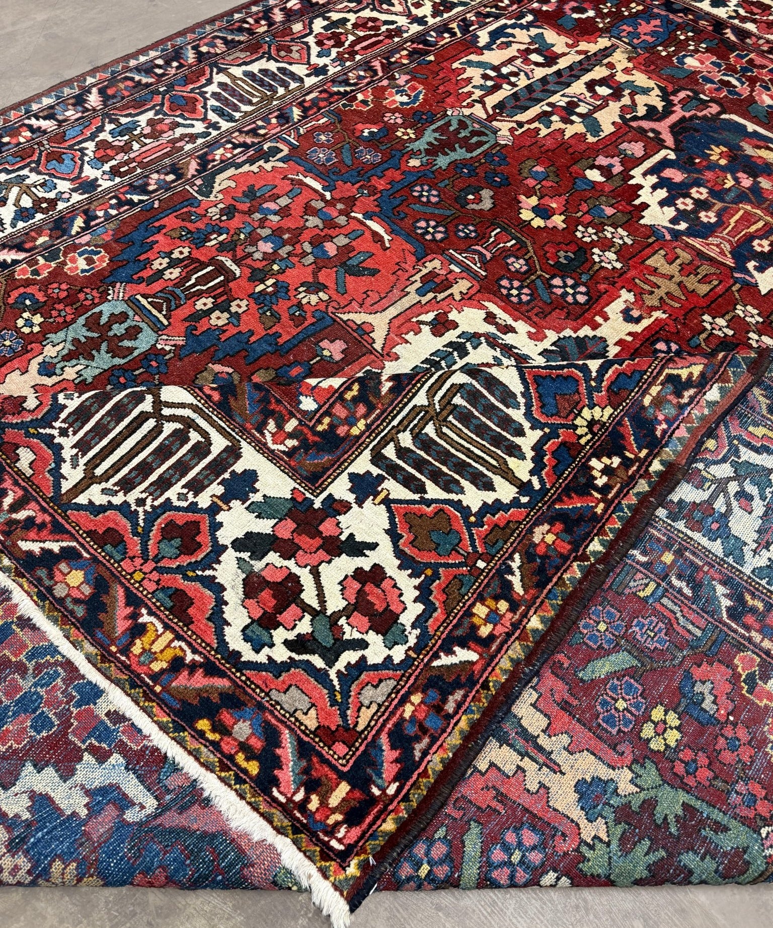 Vintage Bakhtiari Rug — Cypress Trees & Ruby Red | 10'6" × 13'1" - Rug the Rock - availableBakhtiariFloral