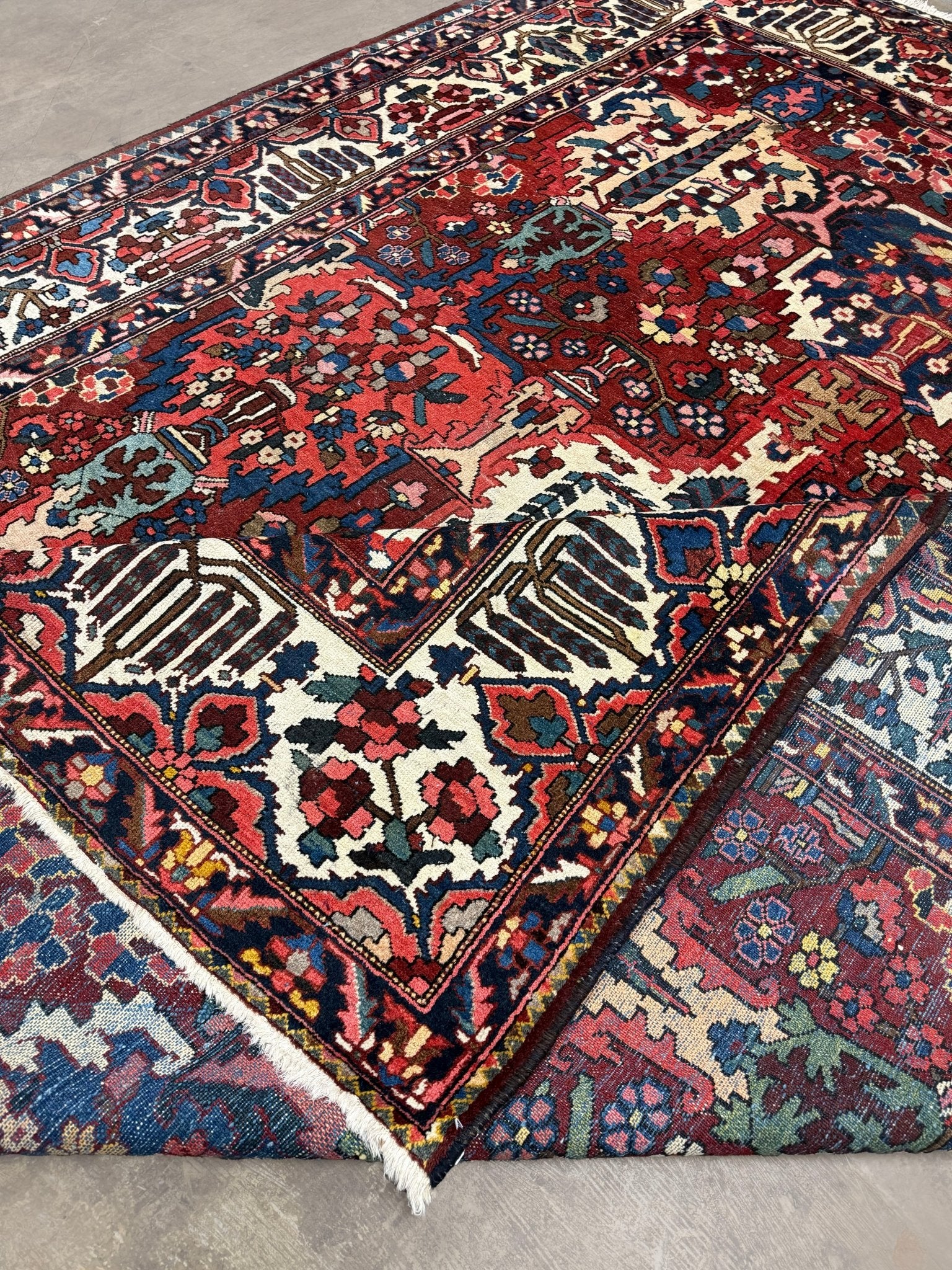 Vintage Bakhtiari Rug — Cypress Trees & Ruby Red | 10'6" × 13'1" - Rug the Rock - availableBakhtiariFloral