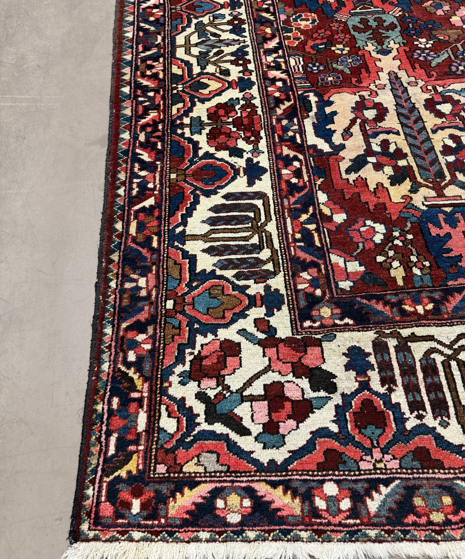 Vintage Bakhtiari Rug — Cypress Trees & Ruby Red | 10'6" × 13'1" - Rug the Rock - availableBakhtiariFloral