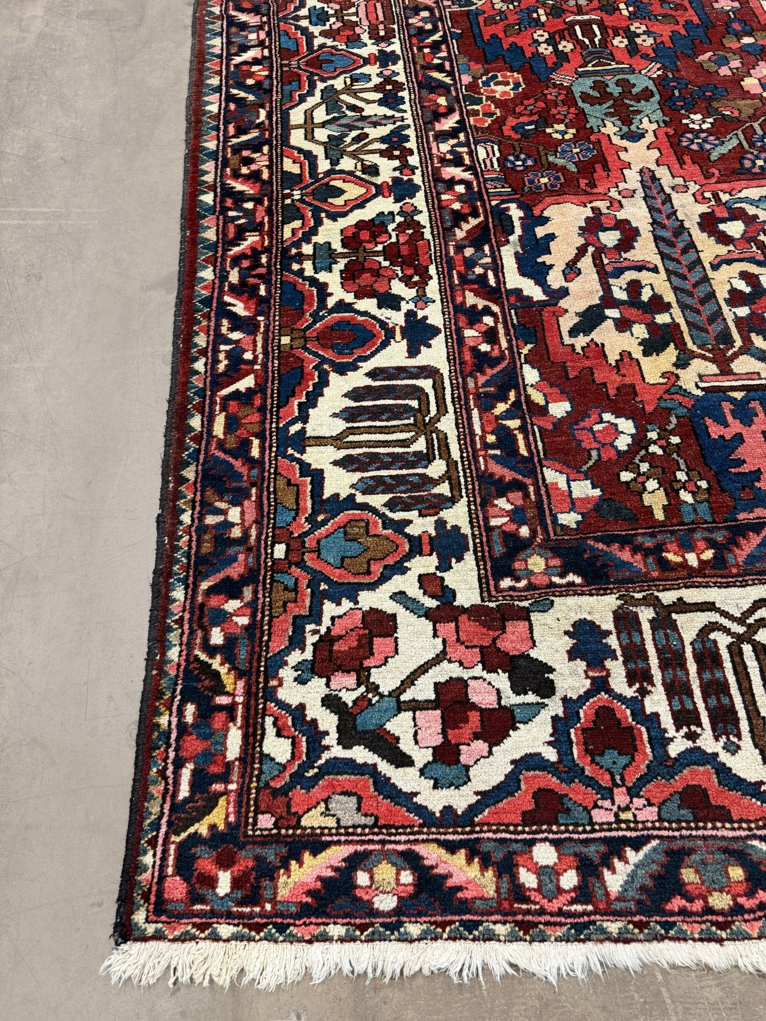 Vintage Bakhtiari Rug — Cypress Trees & Ruby Red | 10'6" × 13'1" - Rug the Rock - availableBakhtiariFloral