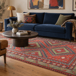 Vintage Caucasian Soumak Rug — Coral & Pistachio Diamonds | 5'11" × 10' - Rug the Rock - 6 x 97 x 10available