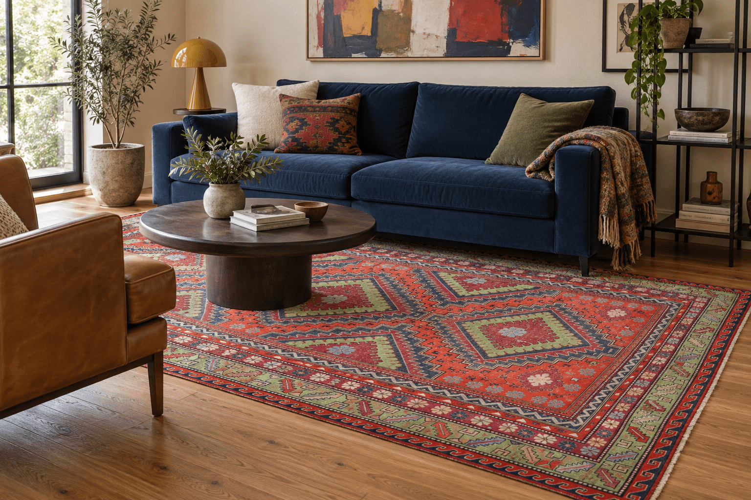 Vintage Caucasian Soumak Rug — Coral & Pistachio Diamonds | 5'11" × 10' - Rug the Rock - 6 x 97 x 10available