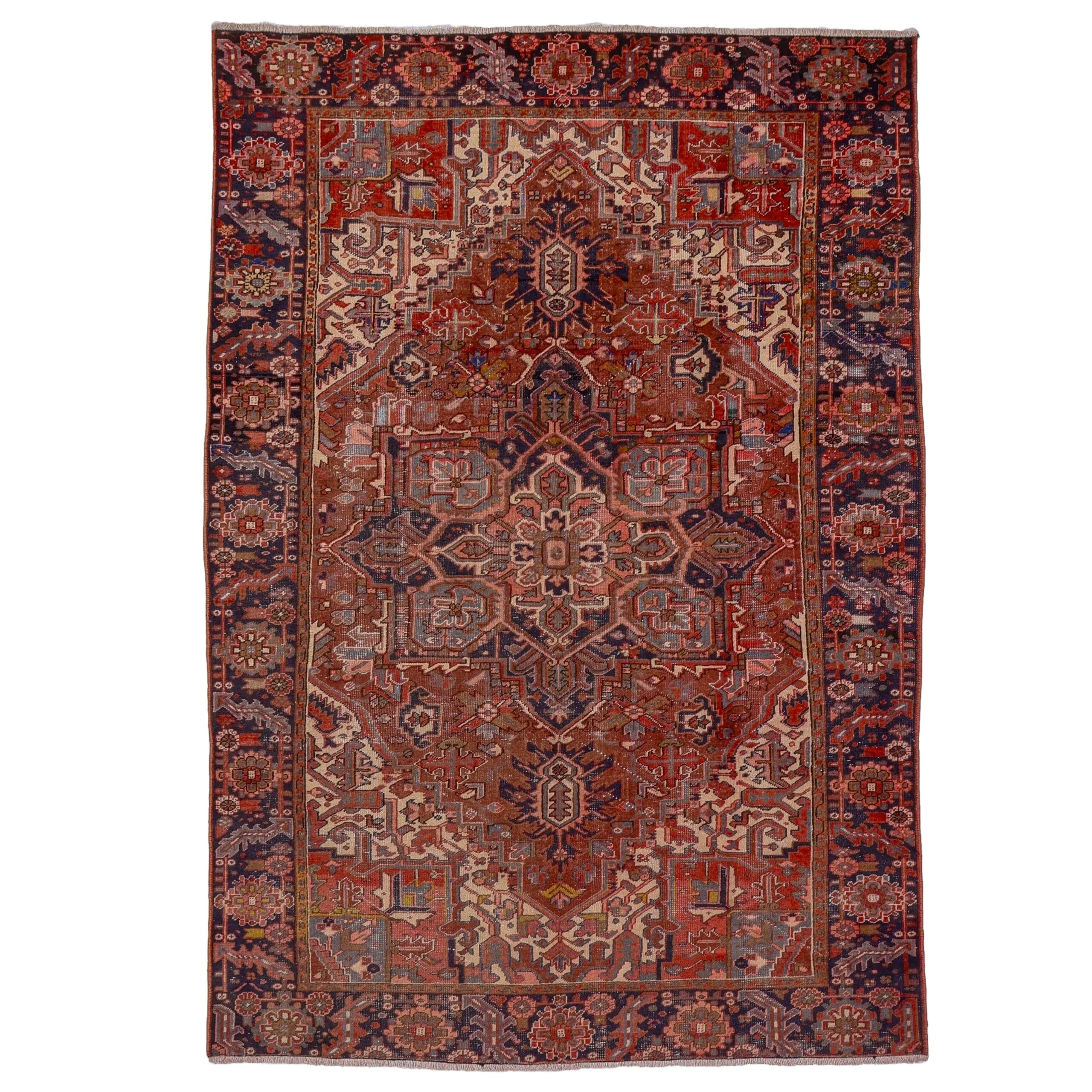 Vintage Heriz Rug | 7' 4" x 10' 4" — full rug view