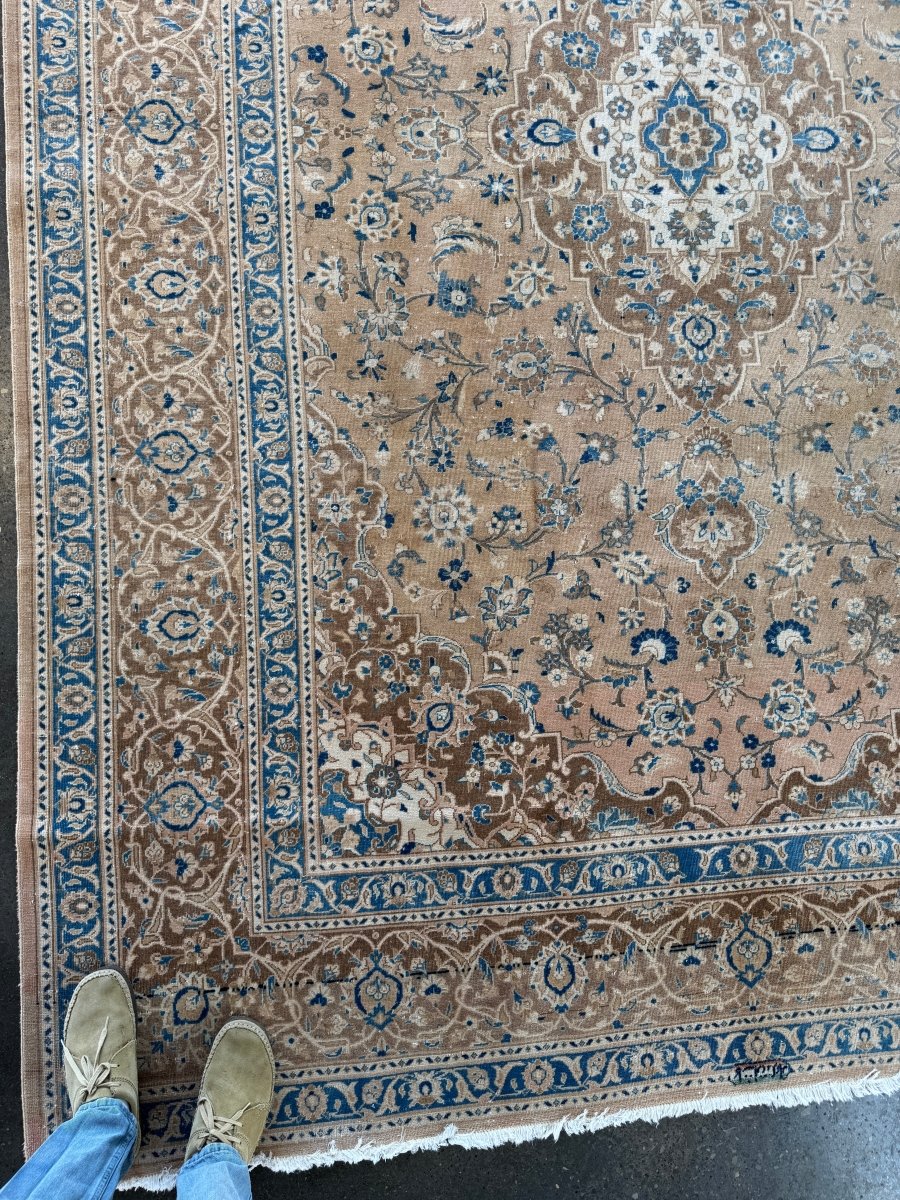 Vintage Kashan Rug | 7' 10" x 10' 11" - Rug the Rock
