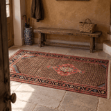 Vintage Kurdish Koliai Rug — Walnut Lattice & Rose Medallion | 5'1" × 9'5" - Rug the Rock - 5 x 86 x 97 x 10