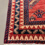 Persian Luri Runner, border and fringe detail, hand-knotted wool with red colouring. SKU RR 32252.