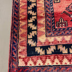 Persian Luri Runner, border and fringe detail, hand-knotted wool with red colouring. SKU RR 32252.