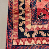 Persian Luri Runner, border and fringe detail, hand-knotted wool with red colouring. SKU RR 32252.
