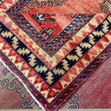 Persian Luri Runner, folded corner and reverse, hand-knotted wool with red colouring. SKU RR 32252.