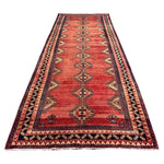 Persian Luri Runner, lengthwise view, hand-knotted wool with red colouring. SKU RR 32252.