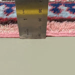 Vintage Marand Tabriz Rug, side-on pile and edge detail with a ruler, hand-knotted wool pile. SKU 108704.
