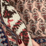 Vintage Marand Tabriz Rug — Fine Repeating Boteh on Muted Beige. Rug pile and texture detail; SKU 108704; source IMG_7721.