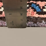Vintage Mehravan Rug, side-on pile and edge detail with a ruler, hand-knotted wool pile. SKU PP 107502.