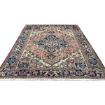Vintage Mehravan Rug, front perspective view of the complete rug, hand-knotted wool pile. SKU PP 107502.