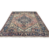 Vintage Mehravan Rug, front perspective view of the complete rug, hand-knotted wool pile. SKU PP 107502.