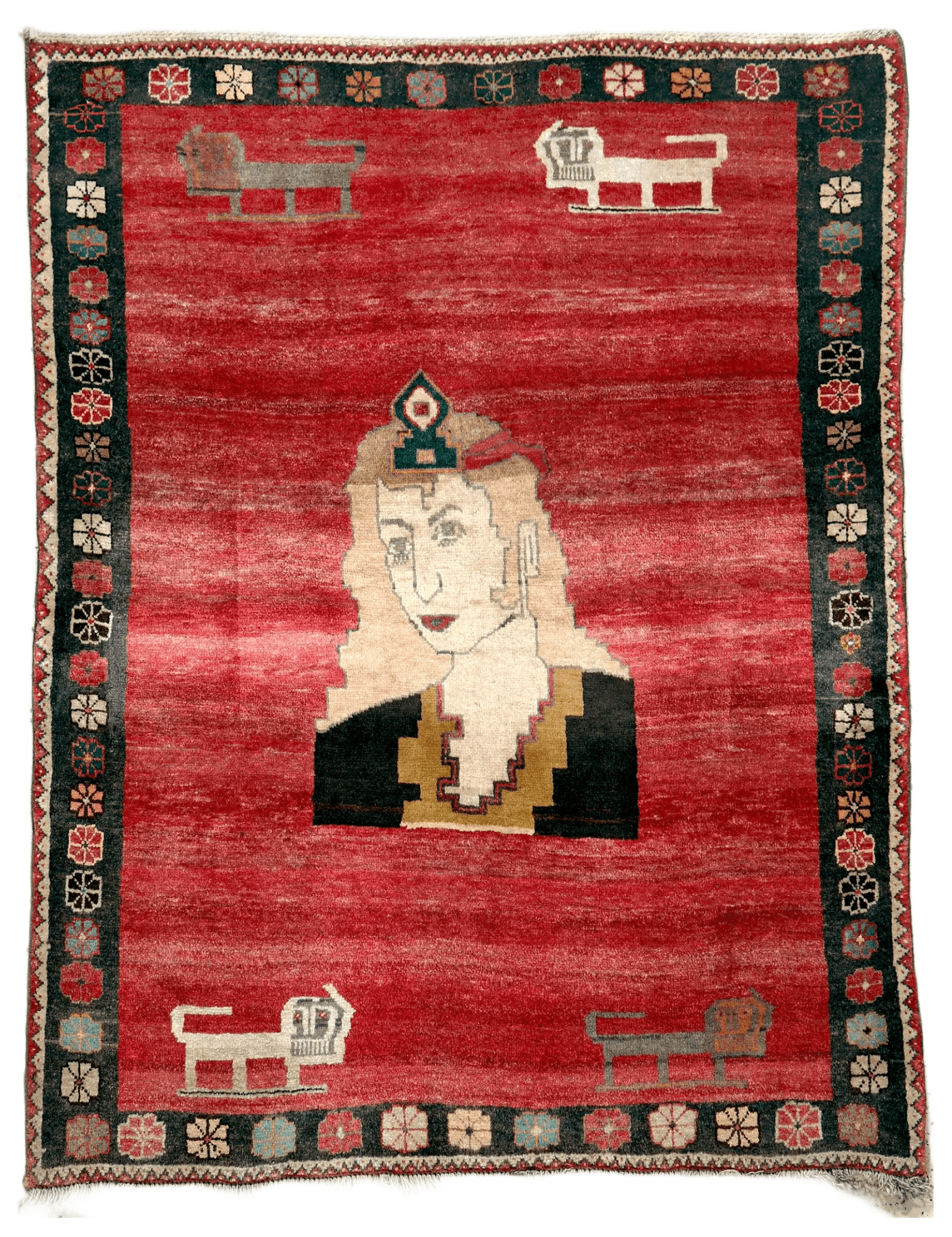 Vintage Persian Gabbeh Rug | 3' 10" x 5' 2" - Rug the Rock - available