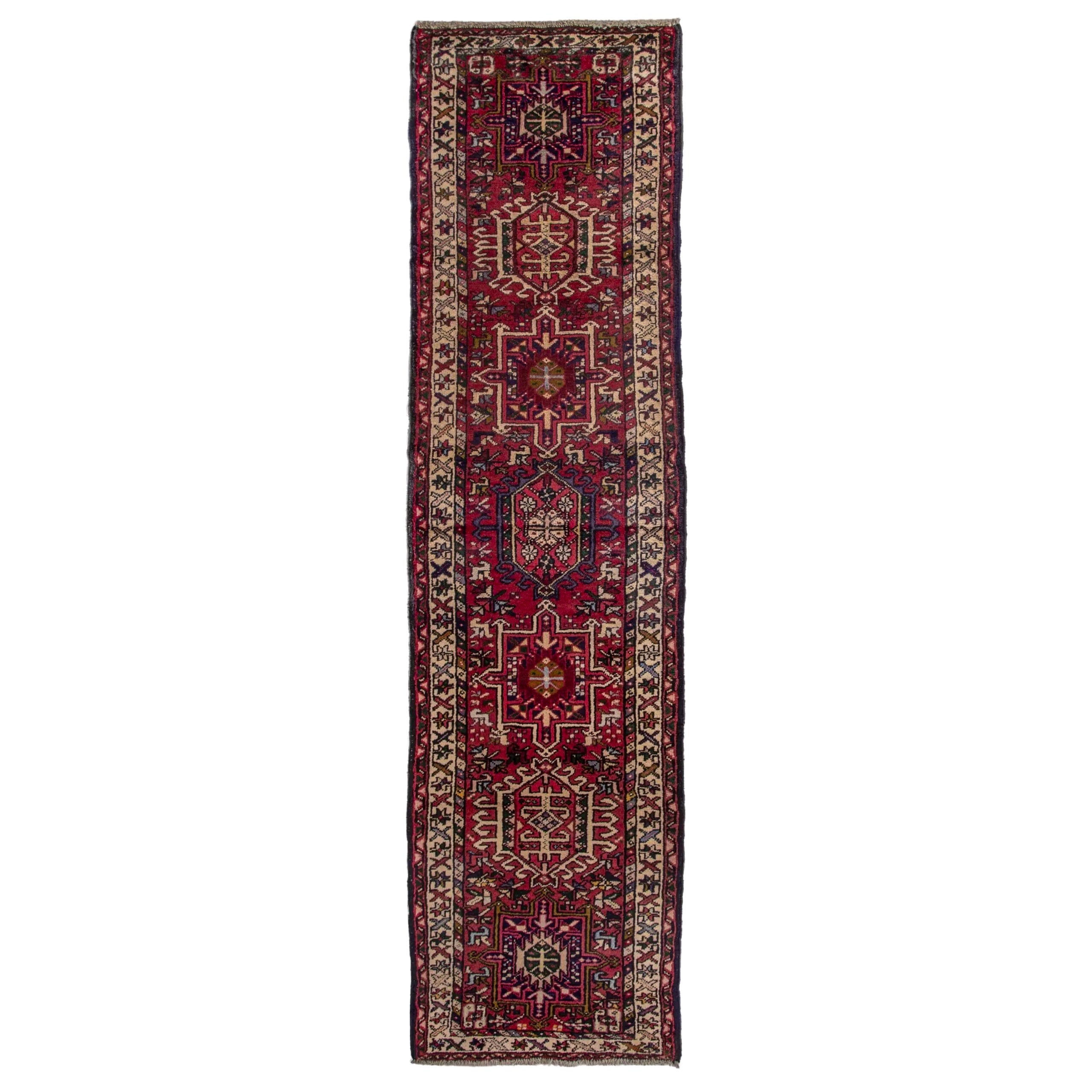 Vintage Qarajeh Runner | 2' 4" x 9' 3" — full rug view