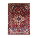 Vintage Saman Bakhtiari Rug, top view on white background, hand-knotted wool pile. SKU EE 1.1233.