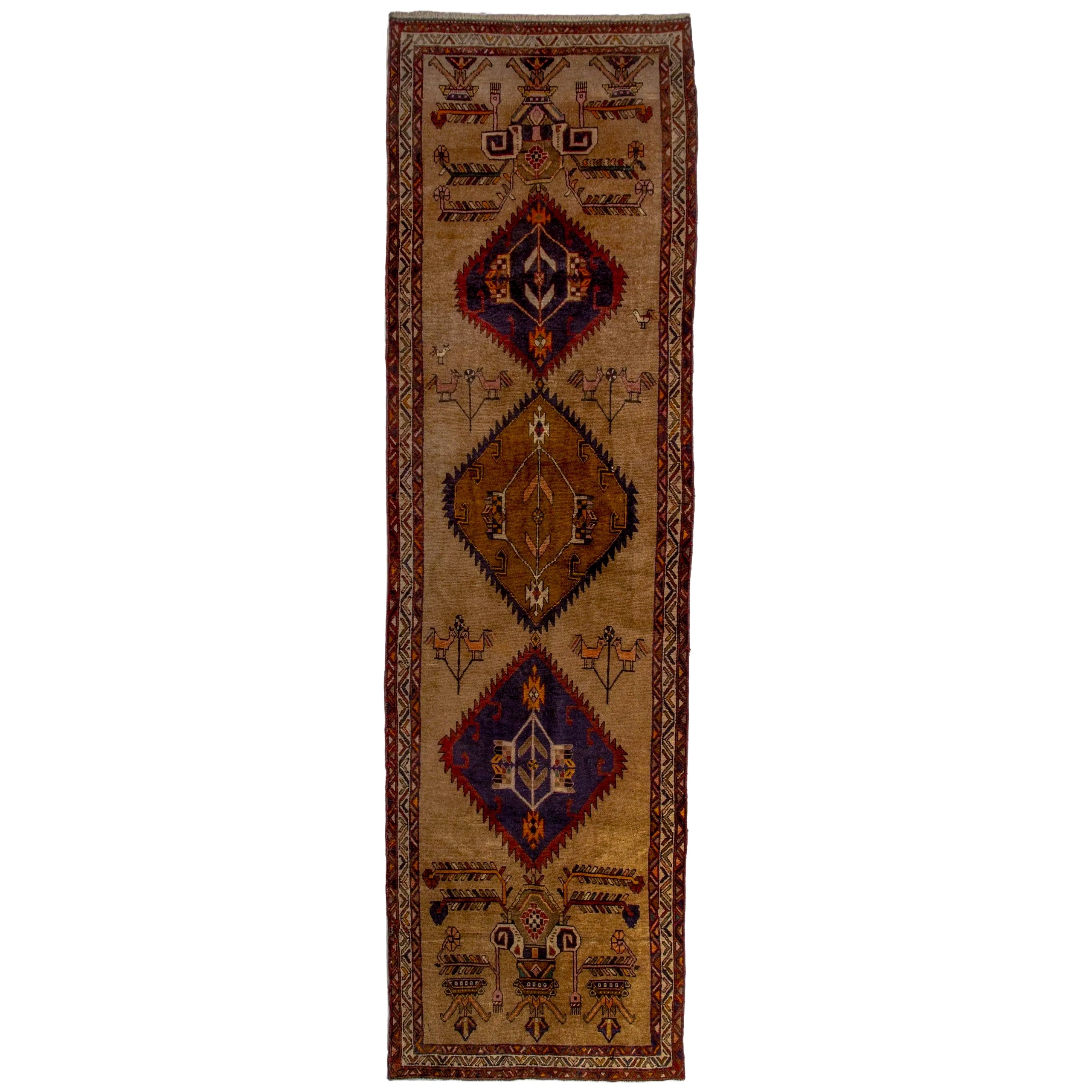 Vintage Sarab Runner | 3' 8" x 12' 10" — full rug view