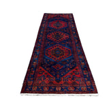 Persian Sonqor Runner, lengthwise view, hand-knotted wool with red colouring. SKU RR 30722.