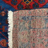 Vintage Sonqor Runner — Linked Angular Medallions in Red & Deep Blue. Original rug photograph; SKU RR30722; source RR 30722 IMG_6999.