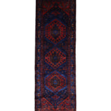 Persian Sonqor Runner, top view on white background, hand-knotted wool with red colouring. SKU RR 30722.
