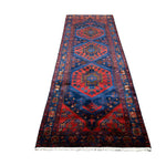 Persian Sonqor Runner, lengthwise view, hand-knotted wool with red colouring. SKU RR 30722.